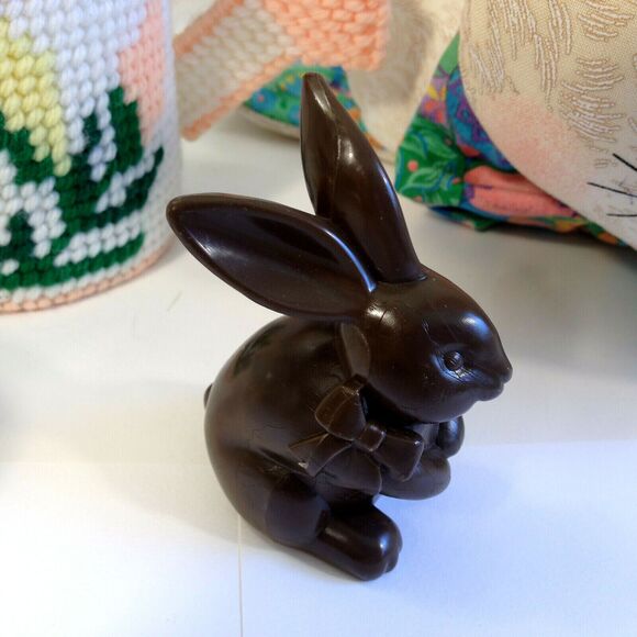 Vintage Easter Decorations Lot 7 Items Rabbit Eggs Flowers LOOK - Picture 5 of 11